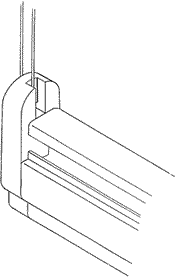 Headsail boom fitting, aft end 
