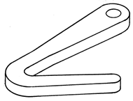 Hook, stainless steel, laser cut